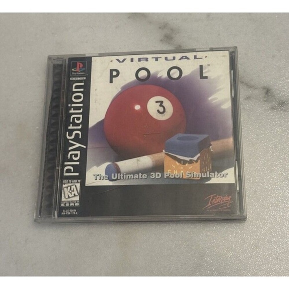 Virtual Pool (Sony PlayStation 1, 1996) PS1 Complete and Tested
